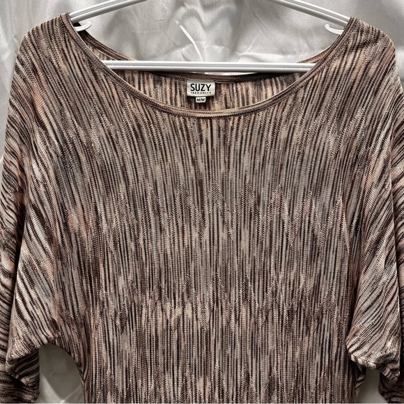 SUZY Shier dusty rose striated top size medium - Picture 5 of 7